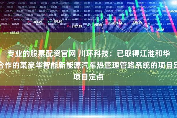 专业的股票配资官网 川环科技：已取得江淮和华为合作的某豪华智能新能源汽车热管理管路系统的项目定点