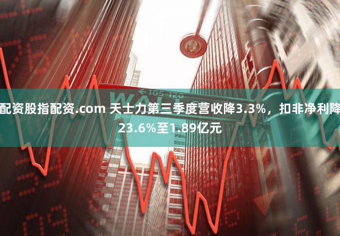 配资股指配资.com 天士力第三季度营收降3.3%，扣非净利降23.6%至1.89亿元